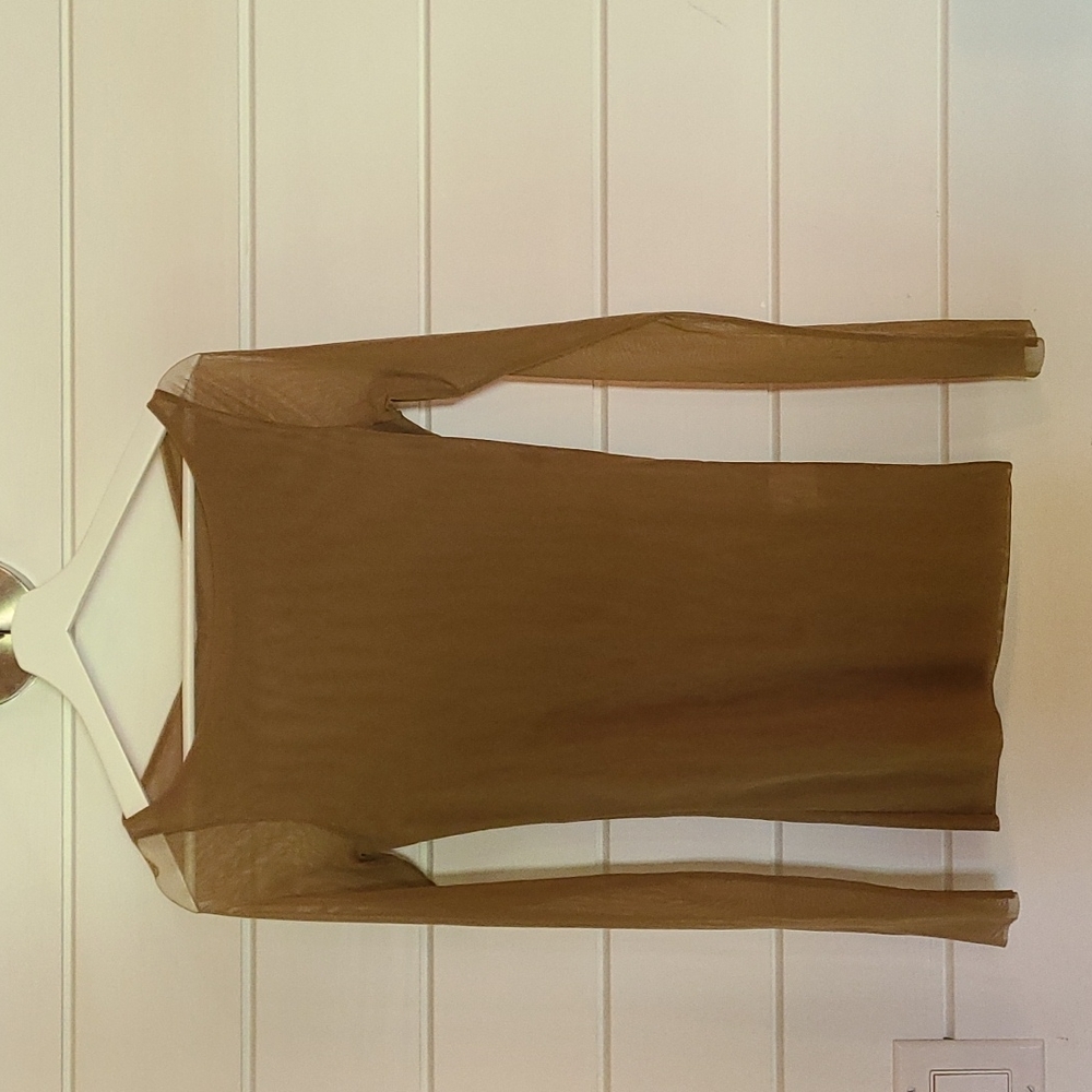 Tan mesh longsleeves top